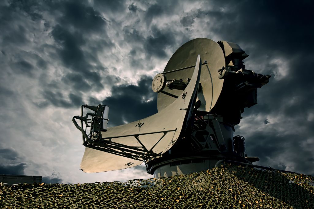 Air,Defence,Radar,Over,Dramatic,Night,Sky.